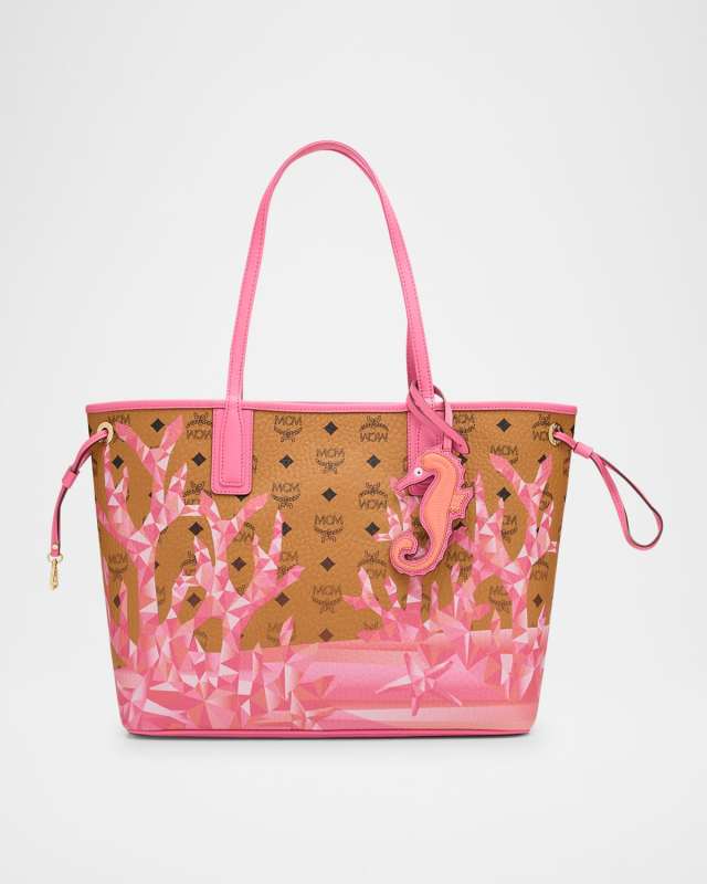 Liz Medium Coral Mountain Visetos Shopper Tote Bag
